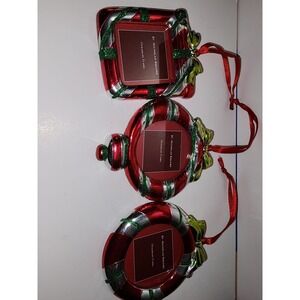 Set of 3 St Nicholas Square‎ Christmas picture frame ornaments